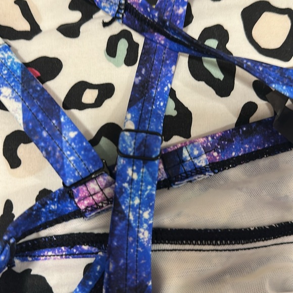 Blue and Purple Galaxy Print Bustier Top - Picture 8 of 8